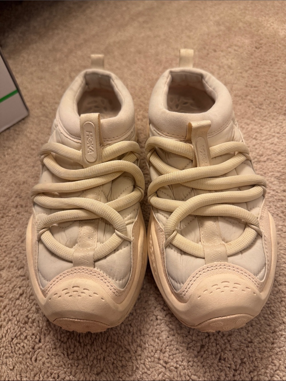 Hoka One One Women's Chunky Athletic Sneakers in Cream / Beige